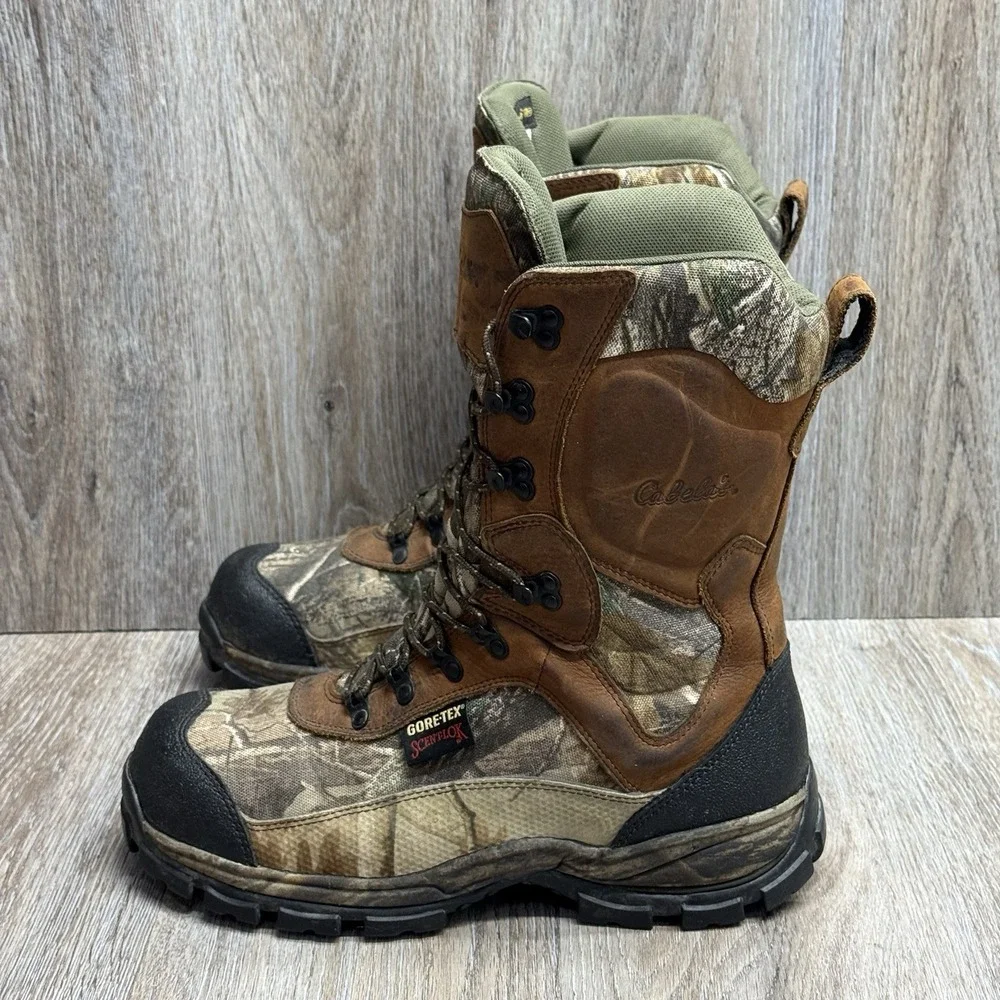 Cabela's GORE-TEX Hunting Boots Mens 10W Camo Scent-Lok Thinsulate Ultra